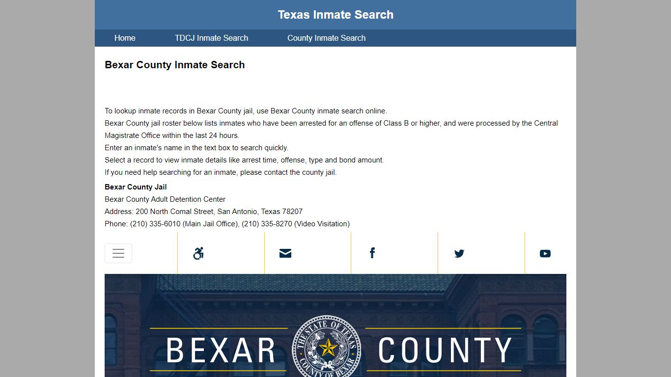 Bexar County Inmate Search